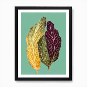 Mustard Greens 2 Bold Graphic vegetable Art Print