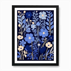 Blue Flower Illustration Gypsophila 1 Art Print