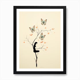 portrait of a butterfly woman 2 Art Print