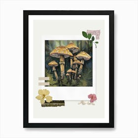 Scrapbook Mushrooms Fairycore Painting 4 Art Print