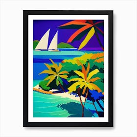 San Blas Islands Panama Colourful Painting Tropical Destination Art Print