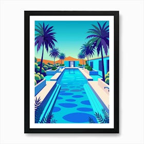 Cyan Oasis Bright Blue Swimming Pool Art Print Art Art Print