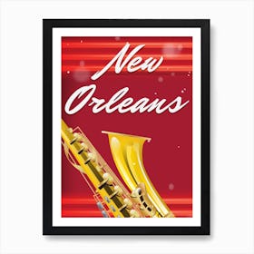 New Orleans Saxophone Poster