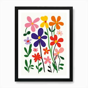 Flowers On A White Background 5 Art Print