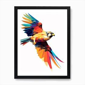 Colourful Geometric Bird Falcon 2 Art Print