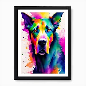 Dog Aquarell Art Art Print