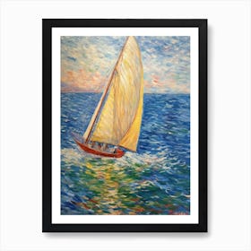 Sailing In The Style Of Monet 2 Art Print