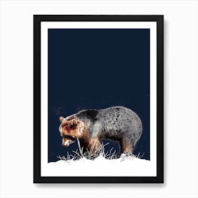 The Bear On Midnight Blue Art Print