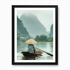 Woman In A Boat 1 Art Print