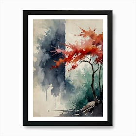 Watercolor Of A Tree 3 Art Print