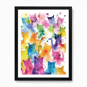 Colorful Cats 1 Art Print