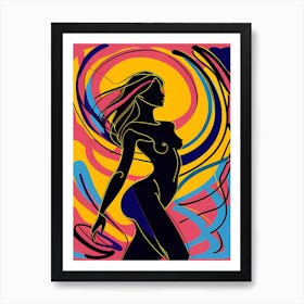 Colorful Abstract Nude Woman Art Print