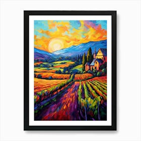 Woodinville Wine Country Fauvism 2 Art Print