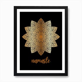 Namste black & gold Art Print