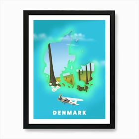 Denmark Map Art Print