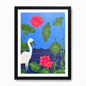 White Egret Art Print