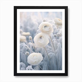 Frosty Botanical Ranunculus 2 Art Print