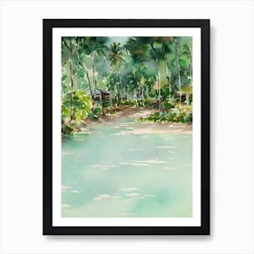 Siem Reap Cambodia Watercolour Tropical Destination Art Print