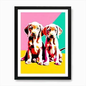 Weimaraner Pups, This Contemporary art brings POP Art and Flat Vector Art Together, Colorful Art, Animal Art, Home Decor, Kids Room Decor, Puppy Bank - 101 Art Print