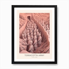 The Terracotta Army Xi'an China Travel Poster Art Print