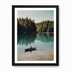 Canoe On Lake Art Print