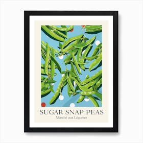 Marche Aux Legumes Sugar Snap Peas Summer Illustration 2 Art Print