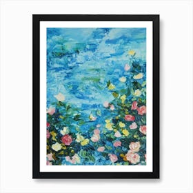 Rose Floral Print Bright Painting Flower Art Print