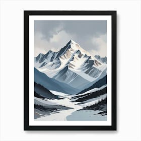 Minimalist Mountain Range Art Print (4) Póster