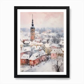 Dreamy Winter Painting Vilnius Lithuania 1 Art Print