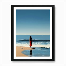 Woman On The Beach Art Print