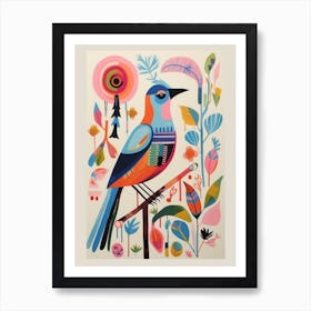 Colourful Scandi Bird Lark 2 Art Print