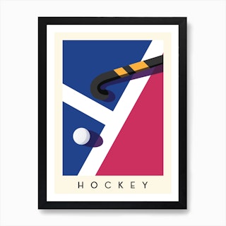 Hockey Minimalist Illustration Art Print