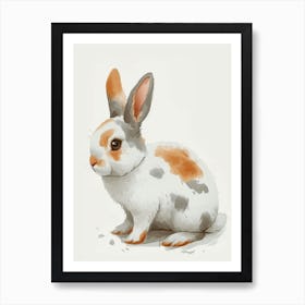 English Spot Rabbit Kids Illustration 3 Art Print