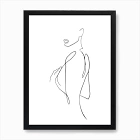 Woman Naked Line art Art Print