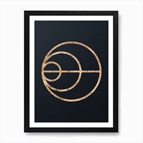 Abstract Geometric Gold Glyph on Dark Teal n.0001 Art Print
