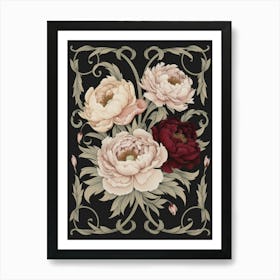 Peonies William Morris Style Art Print