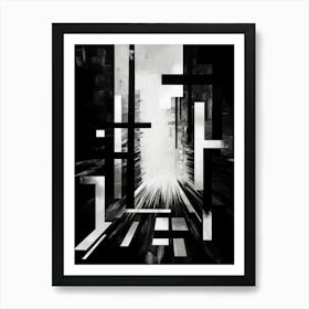 Threshold Abstract Black And White 2 Art Print