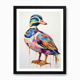 Colourful Bird Painting Wood Duck 2 Art Print