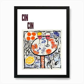 Cin Cin Poster Summer Wine Matisse Style 4 Art Print