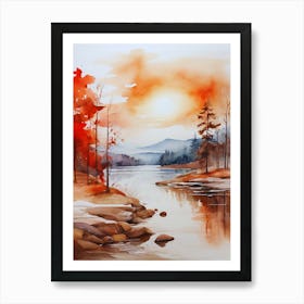 Sunset On The Lake 4 Art Print