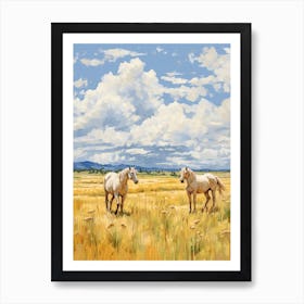 Horses Painting In Big Sky Montana, Usa 2 Art Print