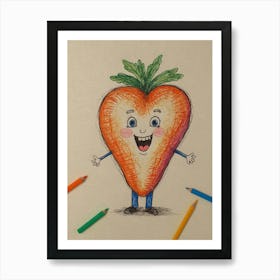 Strawberry Cartoon Art Print