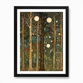 William Morris Moonlight Forest 12 Art Print