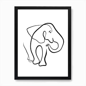 The Elephant Line Art Print