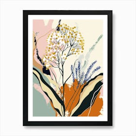 Colourful Flower Illustration Gypsophila 5 Art Print