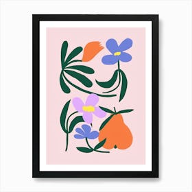 Flowers And Fruit Art Print