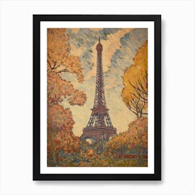 Eiffel Tower Paris France Paul Signac Style 16 Art Print