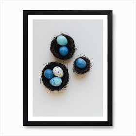 Easter Eggs In Nests Art Print