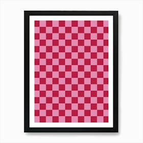 Checkerboard Magenta Art Print