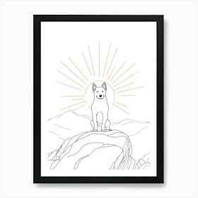 Dog in Sunrise Poster